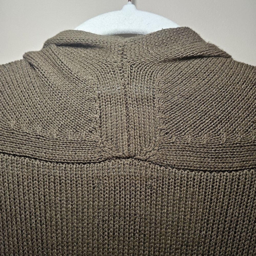Massimo Dutti Long Olive Green Knit Cardigan - Picture 6 of 7